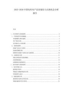 2025-2030中國(guó)電吹風(fēng)產(chǎn)品高端化與出海機(jī)會(huì)分析報(bào)告