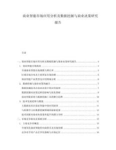 商业智能市场应用分析及数据挖掘与商业决策研究报告