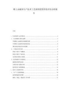 稀土永磁體生產技術工藝流程投資價值評估分析報告