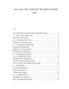 2025-2030中國工業(yè)軟件國產(chǎn)替代進程與技術(shù)服務(wù)溢價