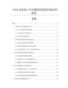 2026及未來5年手腕項目投資價值分析報告