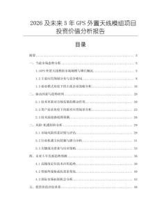 2026及未來(lái)5年GPS外置天線模組項(xiàng)目投資價(jià)值分析報(bào)告