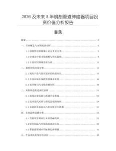 2026及未來5年鋼制管道伸縮器項目投資價值分析報告