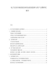 電子支付市場發展分析及前景趨勢與用戶習慣研究報告