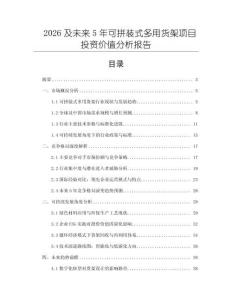 2026及未來5年可拼裝式多用貨架項目投資價值分析報告
