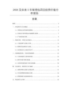 2026及未來5年單挎包項目投資價值分析報告