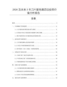 2026及未來5年刀片服務器項目投資價值分析報告