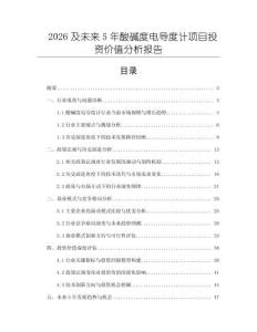 2026及未來5年酸堿度電導度計項目投資價值分析報告