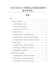2026及未來5年鋰鋁長石粉項目投資價值分析報告