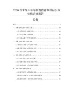 2026及未来5年浮雕直筒花瓶项目投资价值分析报告