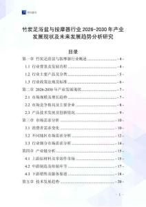 竹炭足浴盆与按摩器行业2026-2030年产业发展现状及未来发展趋势分析研究