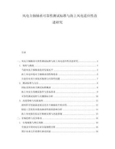 風電主軸軸承可靠性測試標準與海上風電適應性改進研究