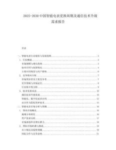 2025-2030中國智能電表更換周期及通信技術升級需求報告