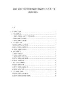2025-2030中国氧化铝陶瓷注射成型工艺改进与模具设计报告