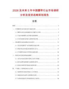 2026及未來5年中國腰帶行業市場調研分析及投資戰略規劃報告