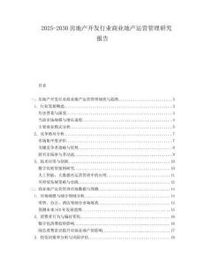 2025-2030房地产开发行业商业地产运营管理研究报告
