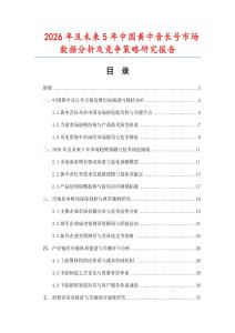 2026年及未來5年中國黃中音長號市場數(shù)據(jù)分析及競爭策略研究報告