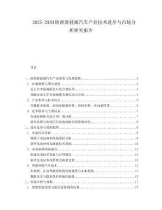 2025-2030欧洲新能源汽车产业技术进步与市场分析研究报告