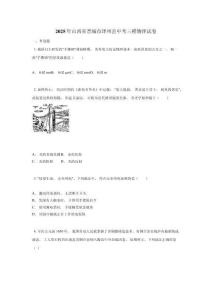 2025年山西省晉城市澤州縣中考三模物理試卷