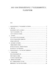 2025-2030青海高原澀鹵化工產(chǎn)業(yè)發(fā)展戰(zhàn)略研究與生態(tài)保護(hù)措施