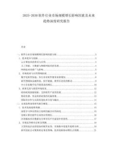 2025-2030軟件行業(yè)市場規(guī)模增長影響因素及未來趨勢深度研究報告