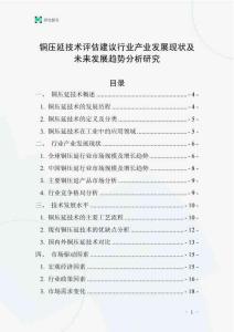 銅壓延技術評估建議行業產業發展現狀及未來發展趨勢分析研究