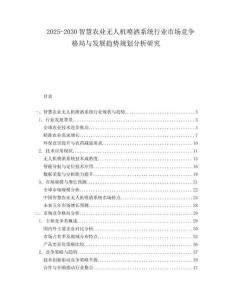 2025-2030智慧農業無人機噴灑系統行業市場競爭格局與發展趨勢規劃分析研究