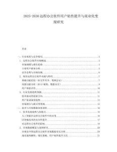 2025-2030遠程辦公軟件用戶粘性提升與商業化變現研究