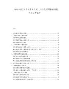 2025-2030智慧城市建設(shè)現(xiàn)狀評(píng)估及新型基建投資機(jī)會(huì)分析報(bào)告
