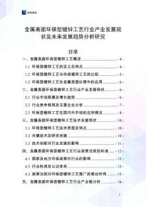 金屬表面環(huán)保型鍍鋅工藝行業(yè)產(chǎn)業(yè)發(fā)展現(xiàn)狀及未來發(fā)展趨勢分析研究