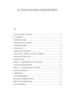 電子支付行業競爭格局與政策環境分析報告