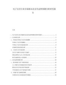 電子支付行業(yè)市場格局及競爭態(tài)勢預(yù)測分析研究報(bào)告