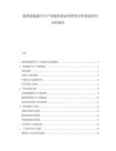 德國新能源汽車產(chǎn)業(yè)鏈供需態(tài)勢投資分析規(guī)劃研究分析報告