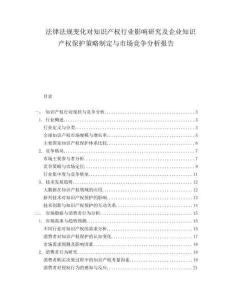 法律法規(guī)變化對(duì)知識(shí)產(chǎn)權(quán)行業(yè)影響研究及企業(yè)知識(shí)產(chǎn)權(quán)保護(hù)策略制定與市場(chǎng)競(jìng)爭(zhēng)分析報(bào)告