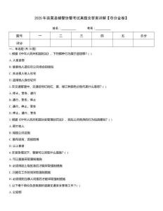 2025年苗栗縣輔警協警考試真題含答案詳解【奪分金卷】