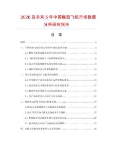 2026及未來5年中國模型飛機市場數據分析研究報告