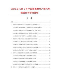 2026及未來5年中國碳素管生產線市場數據分析研究報告