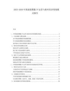2025-2030中國虛擬偶像IP運營與粉絲經濟變現模式報告