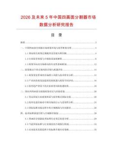 2026及未來5年中國四畫面分割器市場數(shù)據(jù)分析研究報告