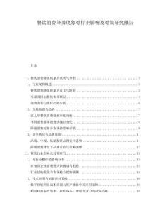 餐飲消費降級現象對行業影響及對策研究報告