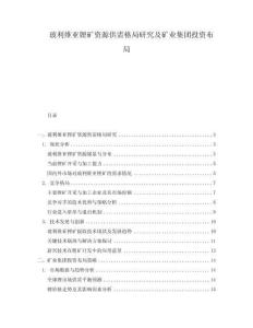玻利維亞鋰礦資源供需格局研究及礦業集團投資布局
