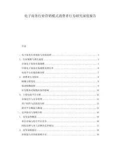 電子商務行業營銷模式消費者行為研究深度報告