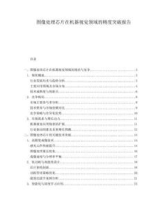 圖像處理芯片在機器視覺領域的精度突破報告