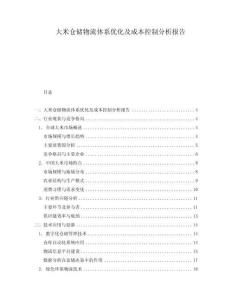 大米倉儲物流體系優(yōu)化及成本控制分析報告