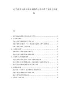 電子紙顯示技術(shù)商業(yè)化障礙與替代潛力預(yù)測(cè)分析報(bào)告