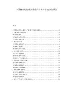 中國糖衣片行業(yè)安全生產管理與事故防范報告