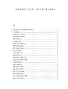 中國電子特氣行業進口替代與國產化發展報告