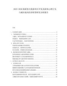 2025-2030旅游景點夜游項目開發(fā)及游客心理行為與城市夜間經(jīng)濟轉(zhuǎn)型研究分析報告