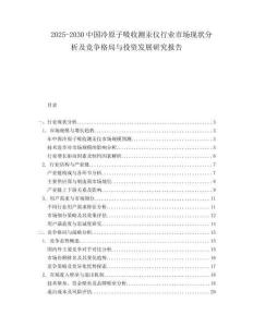 2025-2030中國(guó)冷原子吸收測(cè)汞儀行業(yè)市場(chǎng)現(xiàn)狀分析及競(jìng)爭(zhēng)格局與投資發(fā)展研究報(bào)告