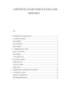 白俄羅斯咨詢行業(yè)市場嚴密剖析及競爭格局與發(fā)展策略研究報告